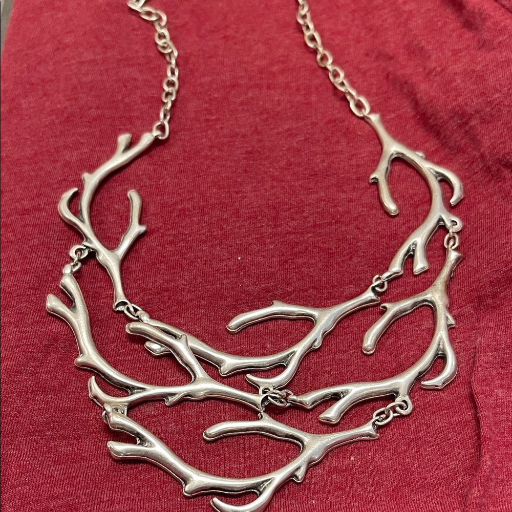 Silvertone Branch Necklace